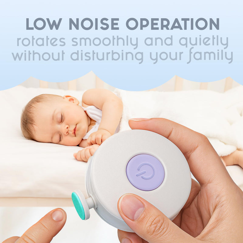 [Australia] - Electric Nail Trimmer, Baby Nail File, Safe + Easy Baby Nail File for Newborns, Infants & Toddlers, 6 Grinding Heads, Gentle Nail Care 