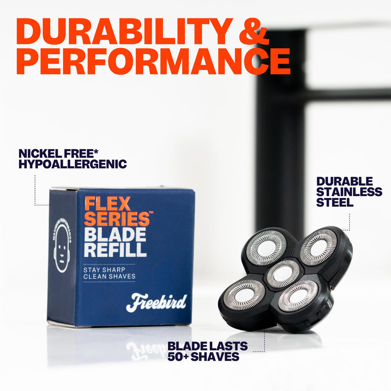 [Australia] - Freebird FlexSeries Official Blade 1 Pack Refills - No Irritation, Razor Bumps or Ingrown Hairs, Ultra-Sharp, Durable, ScalpSafe Design, QuickSnap Install, for 50 Shaves, Compatible with FlexSeries 1 Count (Pack of 1) 