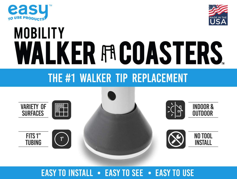 [Australia] - Walker Coasters, Medical Accessories, Storm Gray, 2 Count 