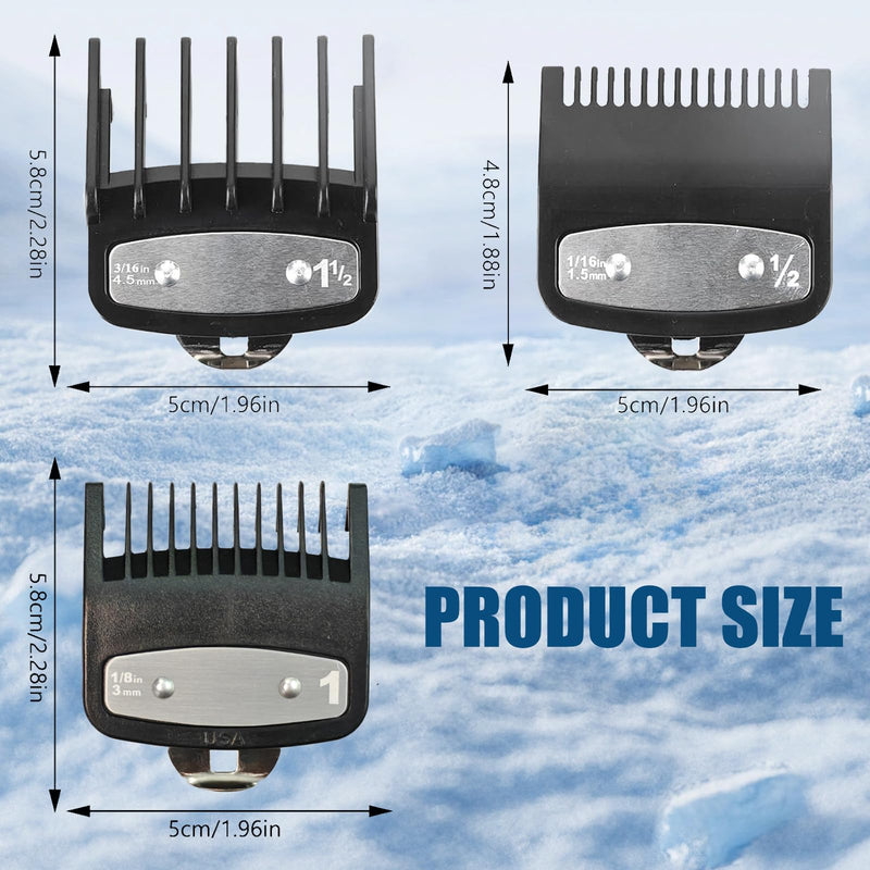 [Australia] - Pack of 3 hair clipper attachments for choice, hair clipper guide combs, magic clip trimmer razor, beard trimmer attachment comb set 