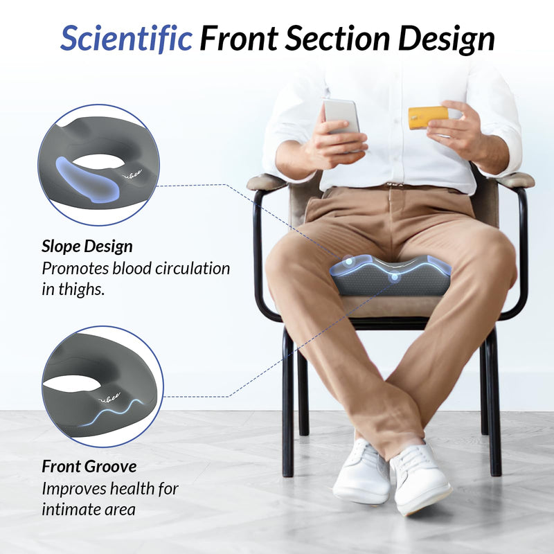 [Australia] - ZIKEE Dual U-Shaped Donut Pillow for Tailbone Pain, Hemorrhoid Pillow for Sitting with Pressure Relief Hole & Slope Design, Donut Seat Cushion for Coccyx, Postpartum & Post Surgery Sitting Relief 
