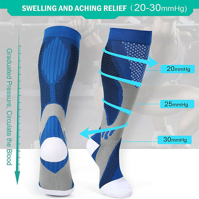 [Australia] - 3 Pairs of Compression Thrombosis Support Stockings Women and Men Compression Socks for Sports Flight Running Travel Improving Blood Circulation S/M (EU 35-39) 