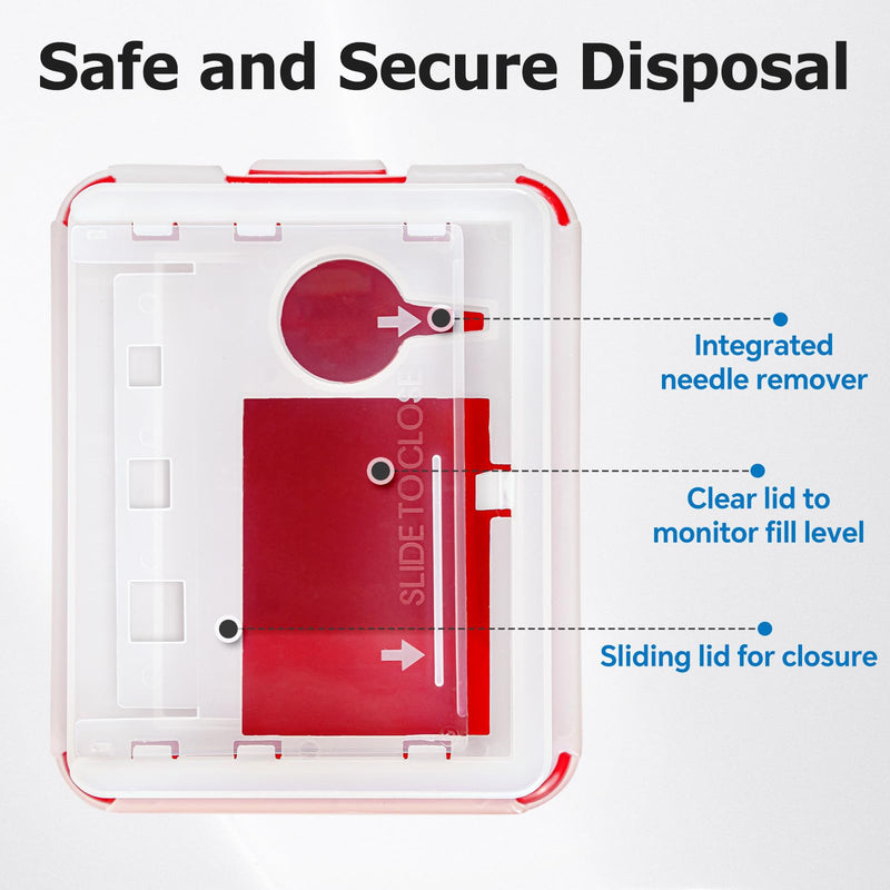 [Australia] - Sharps Container, Sharps Containers for Home Use, 1 Quart (3-Pack), Needle Disposal Containers, Sharps Disposal Container, Small Portable Container for Travel 3 