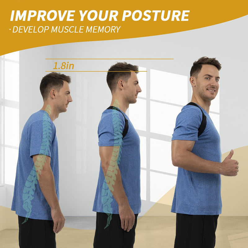 [Australia] - Posture Corrector for Women and Men, Adjustable Upper Back Brace, Back Shoulder Straightener Posture Support, Correcting Hunchback and Bad Posture. 1 