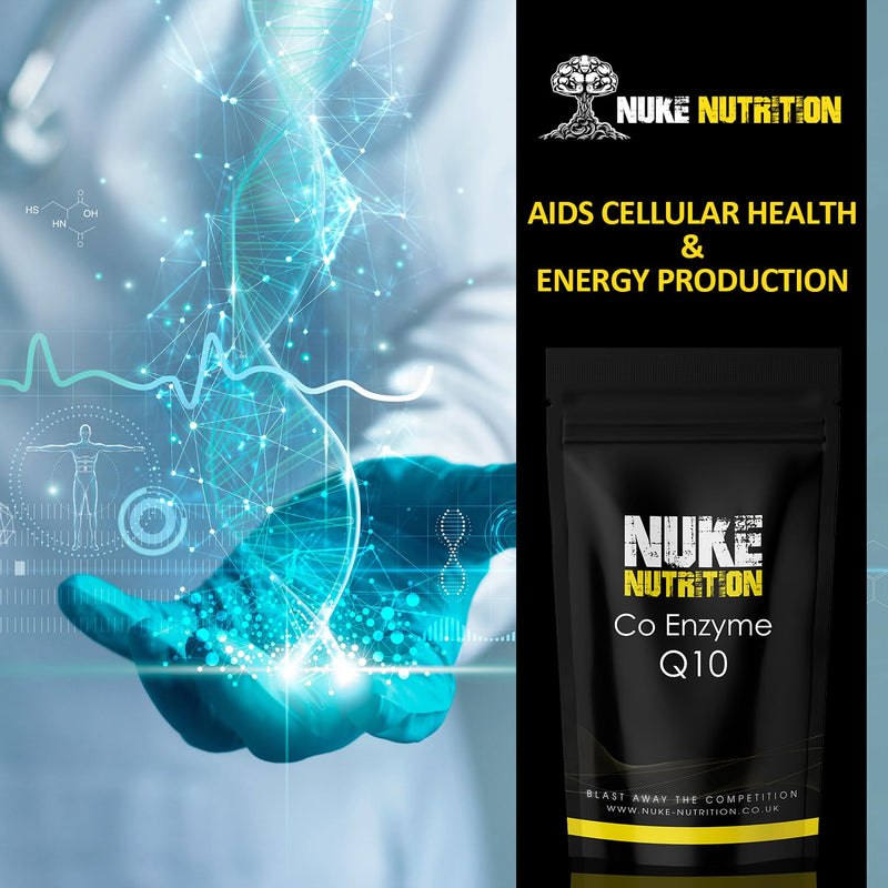 Nuke Nutrition COQ10 Supplement 100mg | 60 Co Enzyme CQ10 High Strength Capsules | Powerful Antioxidant for Heart and Cardiovascular Health | Co Enzyme Q 10 High Absorption | Vegetarian Friendly 1 count (Pack of 60)