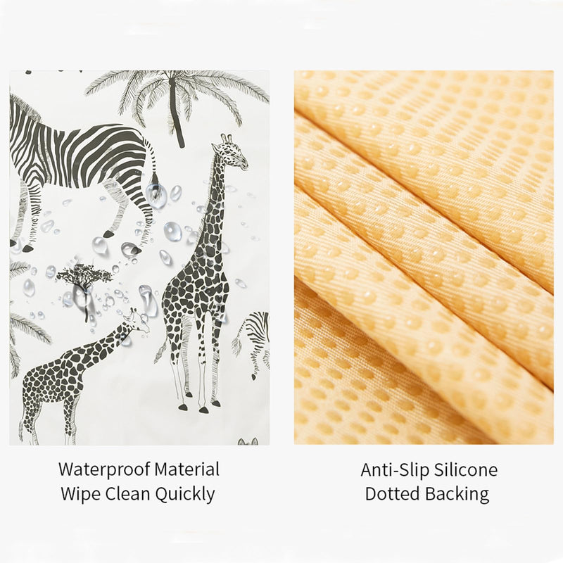 [Australia] - Insular Baby Splat Mat for Under High Chair/Arts/Crafts, Anti Slip and Waterproof Splash Mat for Floor, Portable Picnic Mat, 51x51 Inch, Safari 
