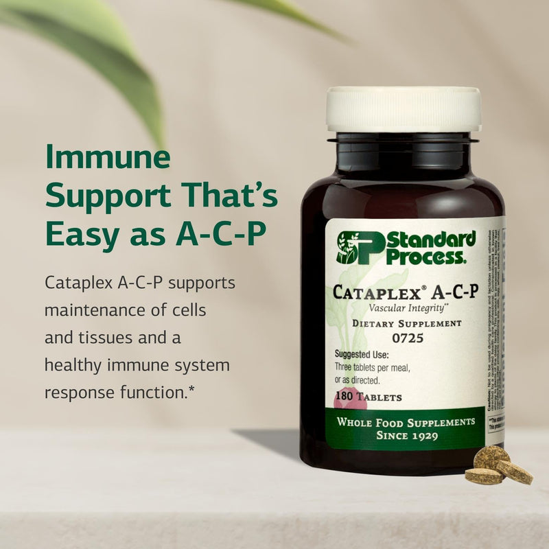 Standard Process Cataplex A-C-P, Cell, Tissue & Immune Support, 180 Tablets | Healthy Cell and Tissue Supplement, Supports Dental Health and Immune System Function, Contains Vitamin A and C 180 Count (Pack of 1)