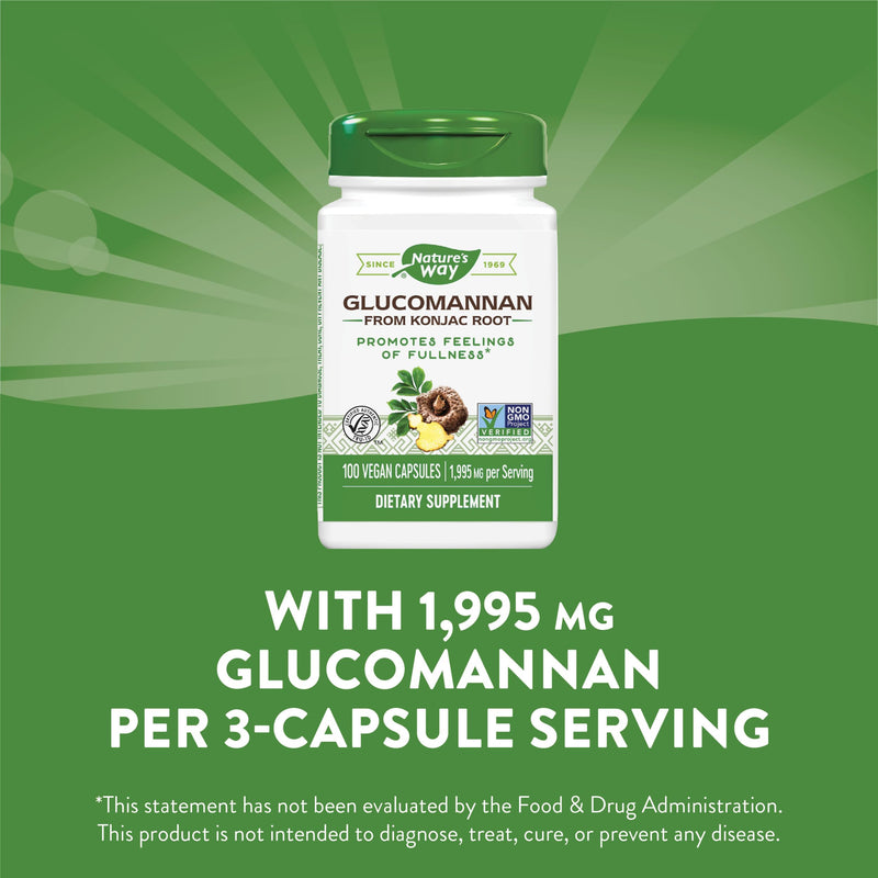 [Australia] - Nature's Way Premium Herbal Glucomannan from Konjac Root, 1,995 mg per serving, 100 Vcaps 