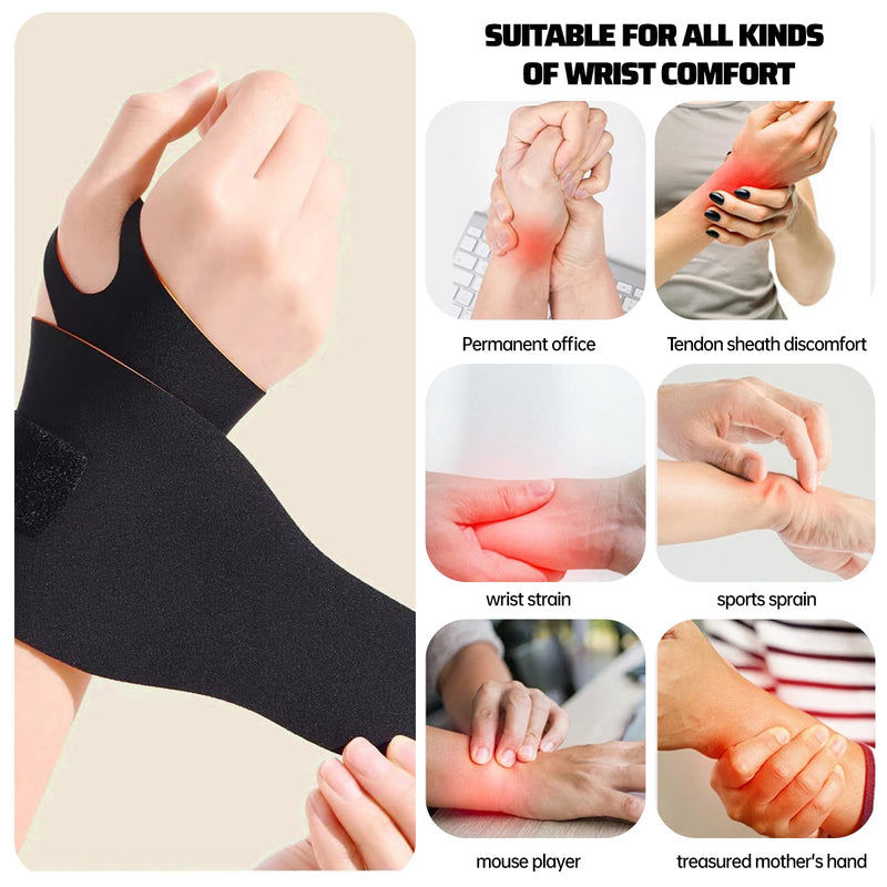 [Australia] - Biluer wrist bandages, 2 pieces wrist support bandage, wrist hand bandage, wrist bandages, gym, suitable for sports and fitness, housework (black). 