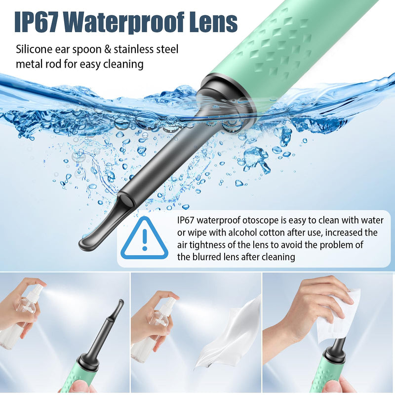 [Australia] - Ear Wax Removal Tool Camera - Ear Cleaner with 1080P HD Camera, Otoscope with Light, Earwax Removal Kit for iPhone, iPad, Android Phones (Green) Green2 