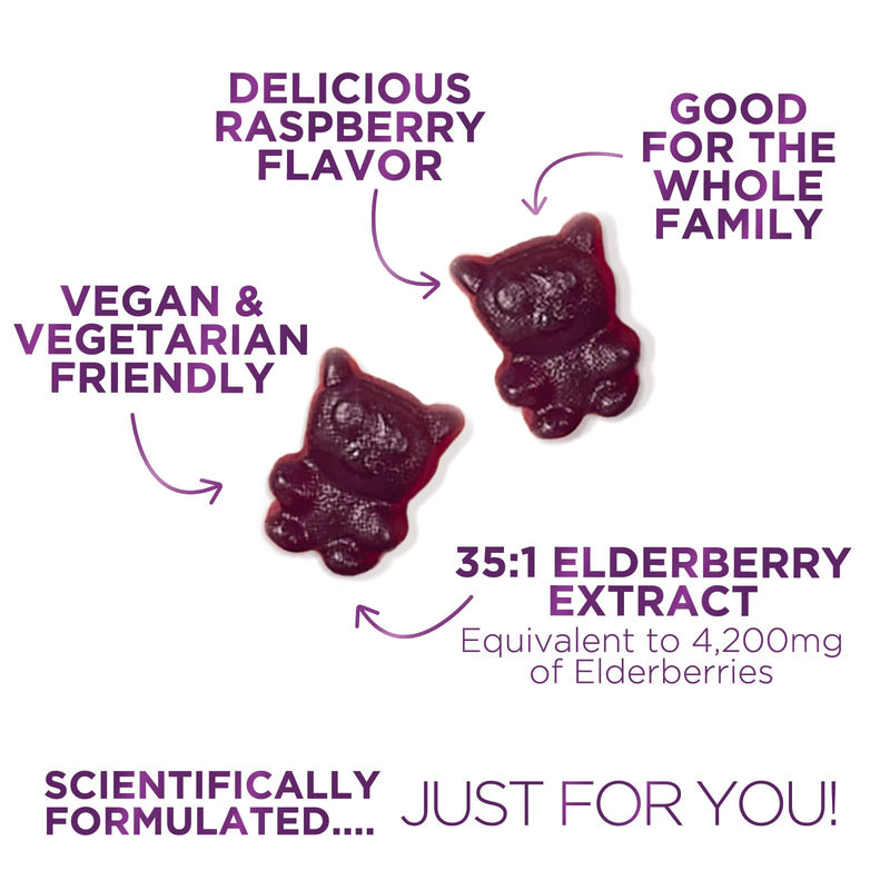 [Australia] - Nature’s Sambucus Elderberry Gummies, Immune Support for Kids and Adults, Super Concentrated 35:1 Extract, Equivalent to 4200mg of Elderberries - Black Elderberry Vitamin Supplement - 120 Gummies 120 Count (Pack of 1) 