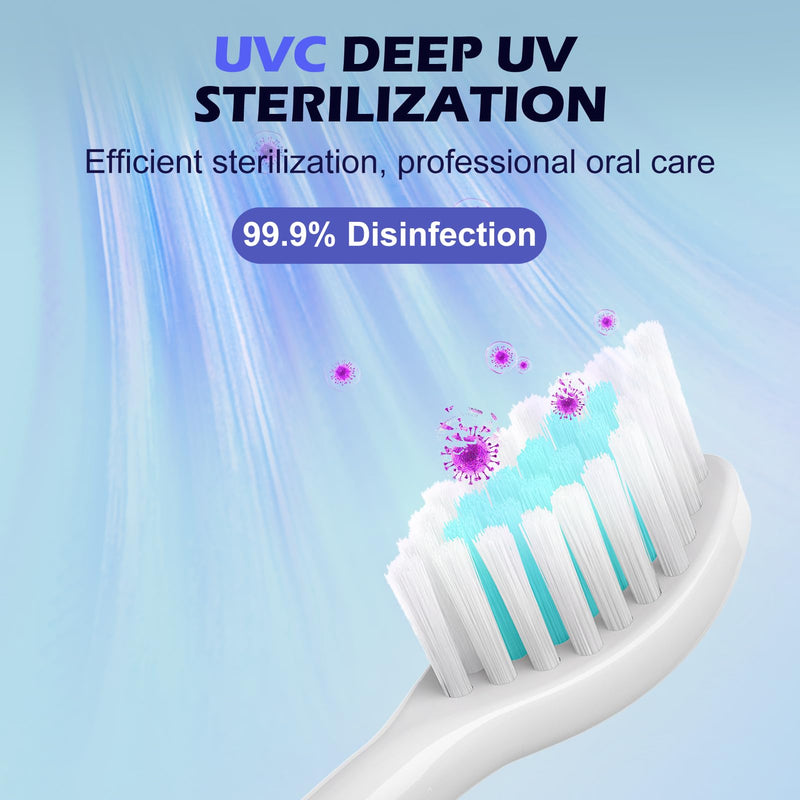 [Australia] - UV-C Toothbrush Cleaner, Portable Travel Cover for Manual/Electric Tooth brush, Magnetic Holder and Rechargeable Case for Any Size Toothbrush, Black 