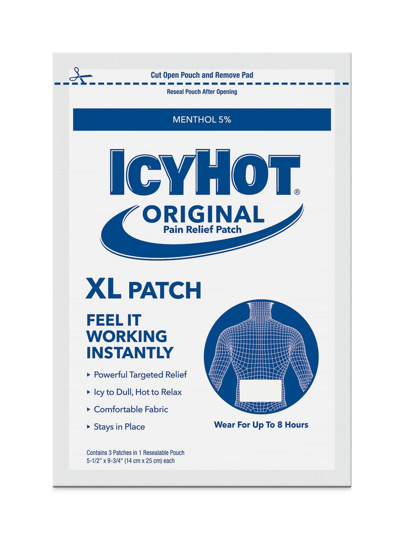 [Australia] - Icy Hot Extra Strength Medicated Patch, XL Back & Large Areas, 3 Count (Pack of 1) 3 Count (Pack of 1) 