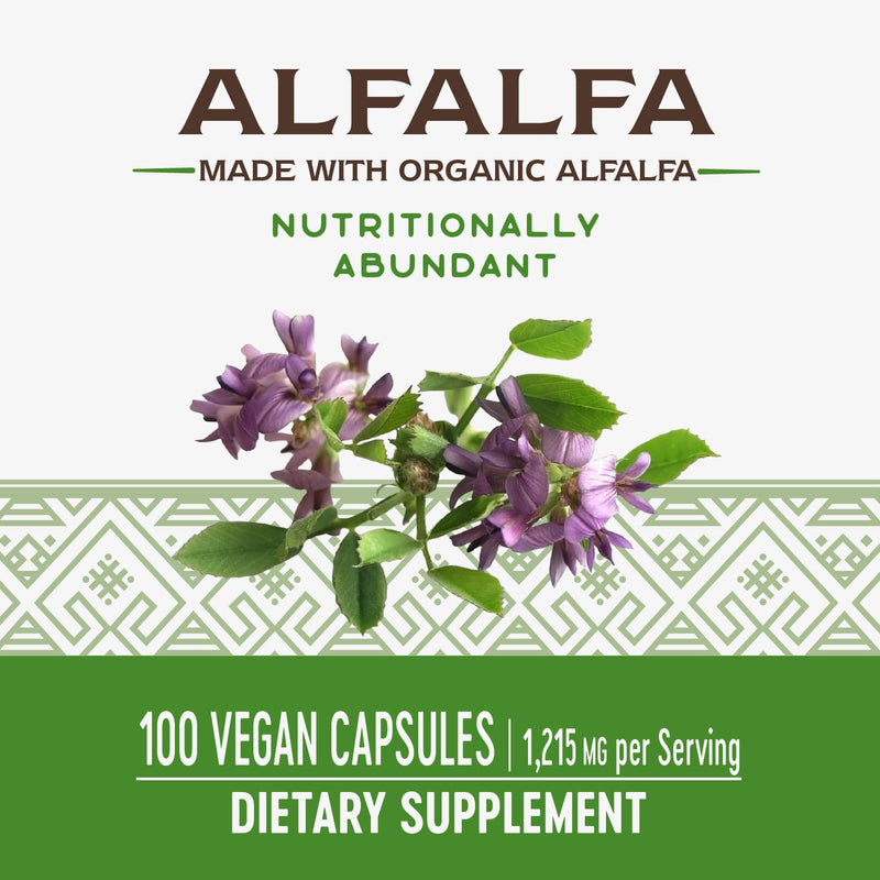 [Australia] - Nature's Way Alfalfa - 1,215 mg per 3-capsule serving - Alfalfa Herbal Capsule - Gluten Free - 100 Vegan Capsules 