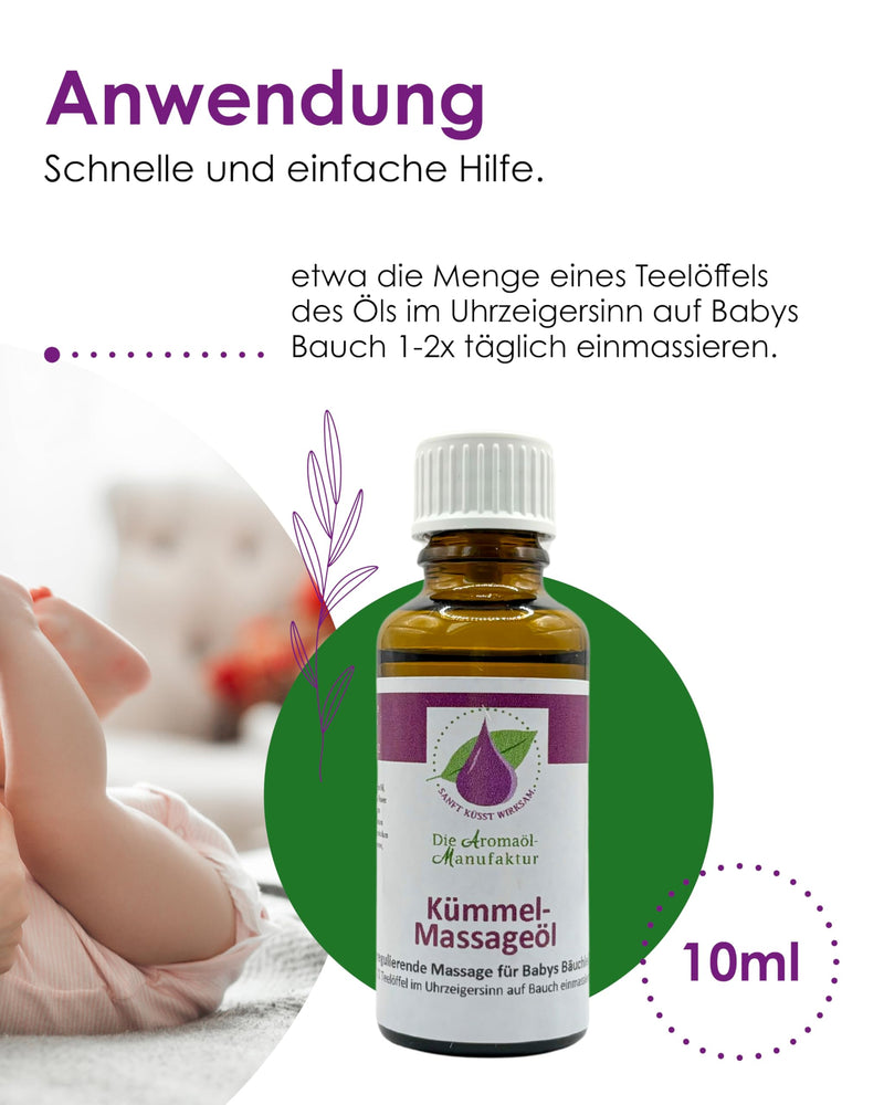 [Australia] - The aroma oil manufacturer KÜMMEL MASSAGE OIL for babies 30ml - soothing baby belly massage with 100% natural ingredients, baby oil 