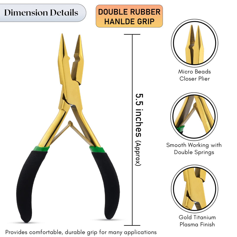 [Australia] - Self Tanner Hair Tools Pro Hair Extension Tools Kit, Hair Extensions Remover Pliers Set, Micro Beads Hair Pulling Hook 