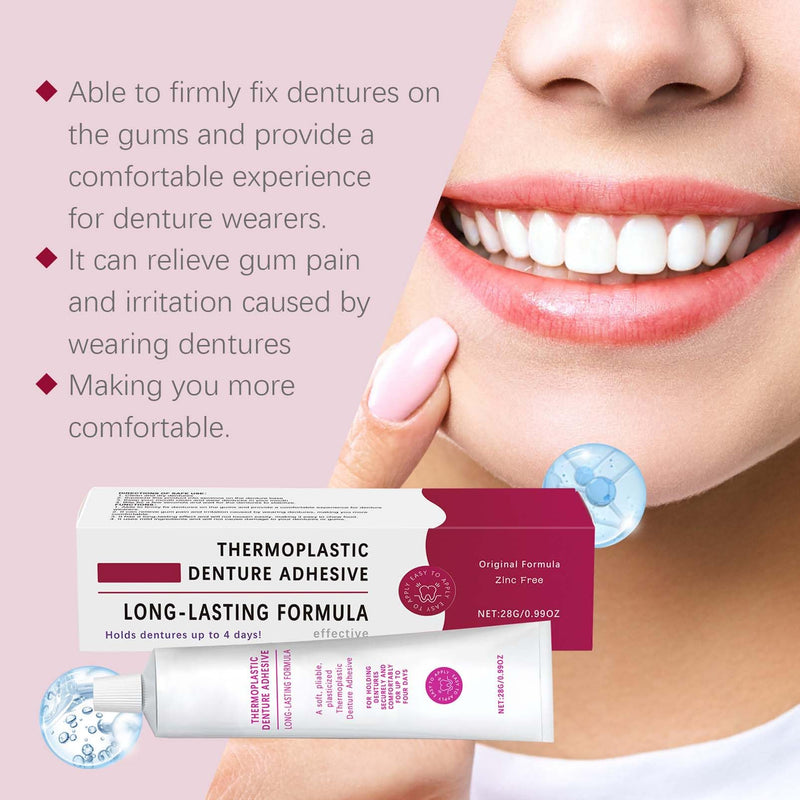 [Australia] - Denture Adhesive Cream, Denture Adhesive, Thermoplastic Denture Glue, Safe Thermoplastic Denture Glue, Long Lasting Dental Glue, Comfortable, Reusable 