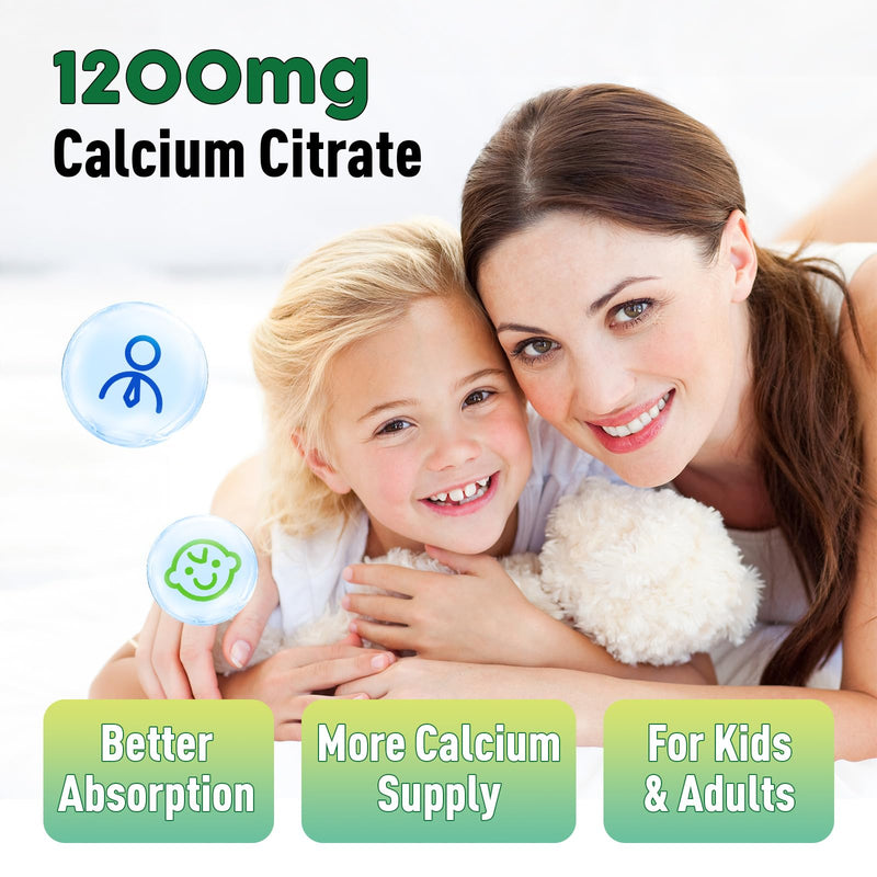 Potassium Gummies & Calcium Citrate Gummies, Sugar-Free, Potassium Chloride 500 mg, Calcium Citrate 1200 mg, Bone & Muscle Health