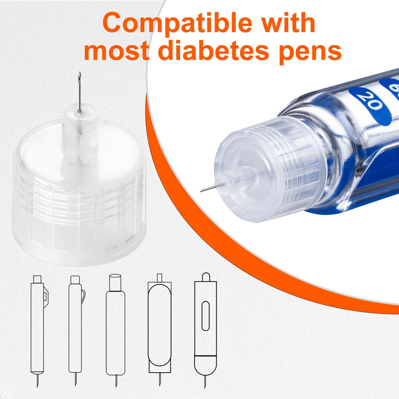 [Australia] - 31G 4MM(5/32") Insulin Pen Needles, Diabetic Needles for Insulin Injections, 100 Count, Universal Fit, Compatible with Most Pen Injector Device, Super Thin for Diabetes Comfortable Injection 