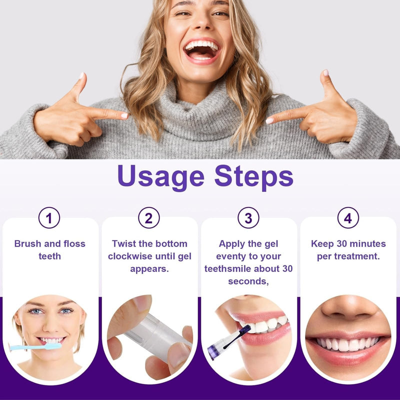 [Australia] - Teeth Whitening Pen, Teeth Whitener Effective Tooth Whitening Gel Kit, Professionally Stain Removal Effective, Painless, Low Sensitivity (3 Pcs) 0.1 Fl Oz (Pack of 3) 