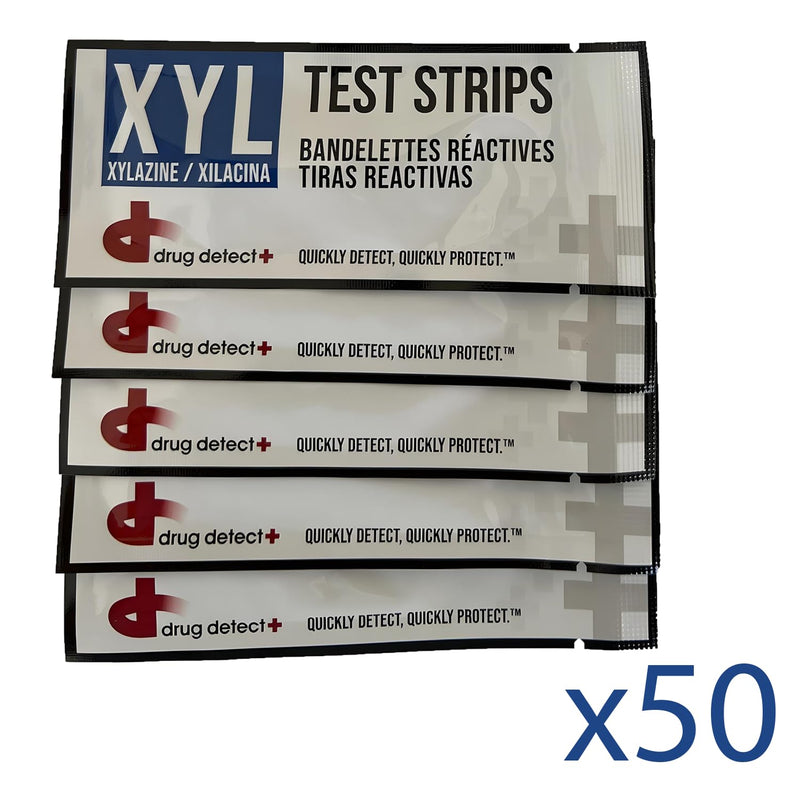 Xylazine Test Strips - Detect XYL in Liquid and Substances - 50 Individually Pouched Test Strips DD-S-50-P-X