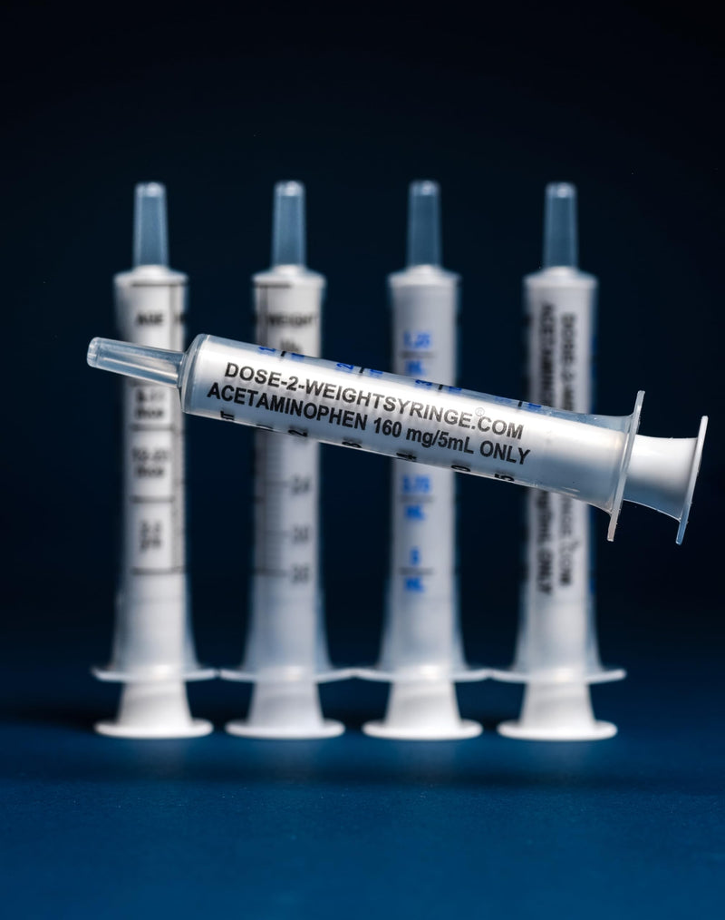 [Australia] - DOSE-2-WEIGHT Oral Syringe, Precision Dosing Dispenser for Infants Acetaminophen (160mg/mL), for Children Under 3 Yrs Old, Patented, Made in America 