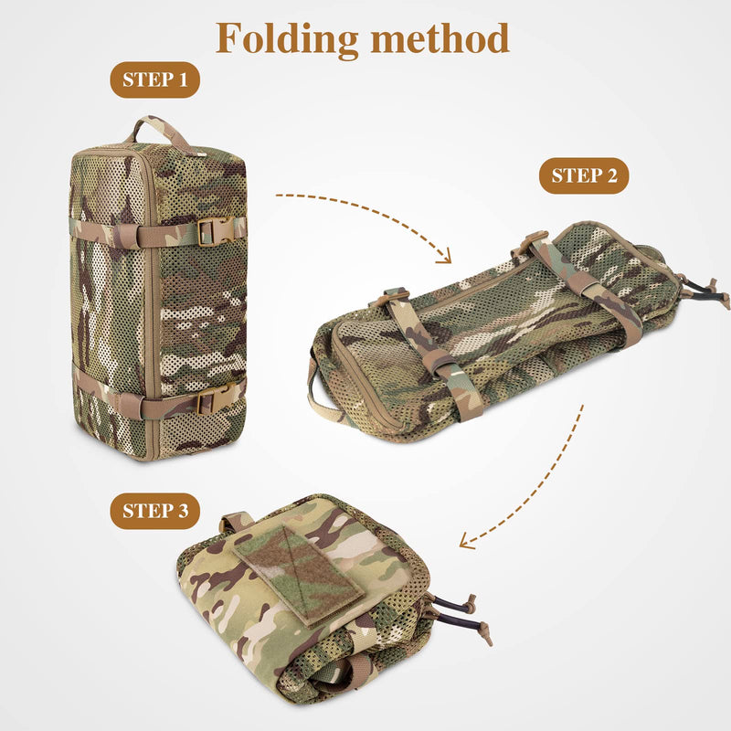 3 PCS Tactical Modular Packing Cubes, Large Capacity Mesh Storage Bag,Outdoor Travel Organize Storage Pouches Bags. camouflage
