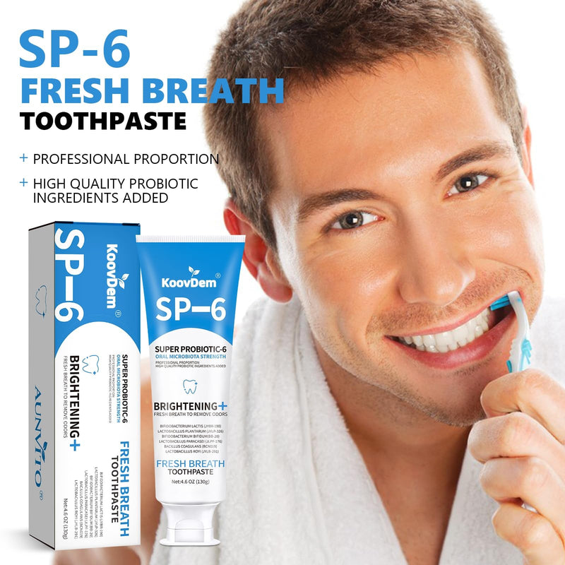 [Australia] - 2025 New Sp-6 Probiotics Whitening Toothpaste-Fluoride-Free, Enhanced Formula with 6 Probiotics for Gum Care & Fresh Breath, Fresh Mint Flavor(2PC)（Blue+Red） 2pc-mix 