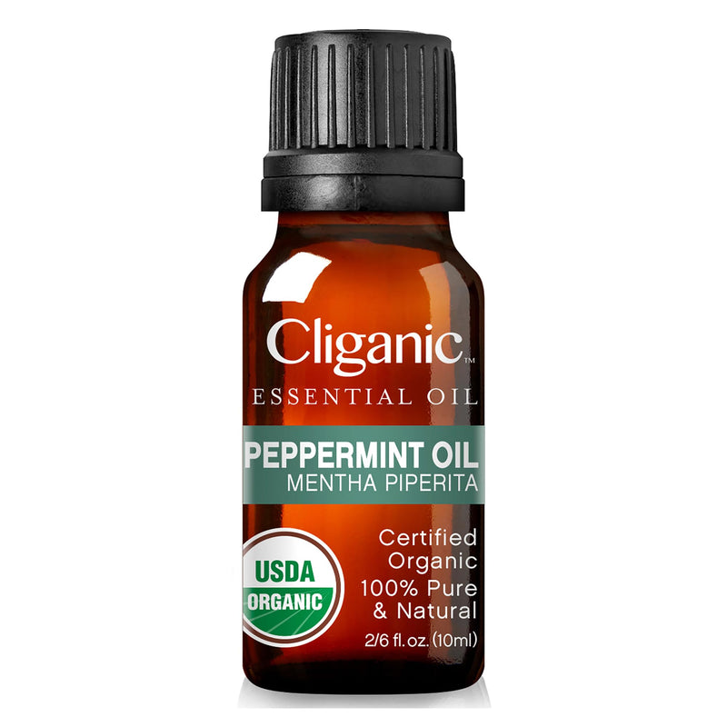 [Australia] - Cliganic Organic Peppermint Essential Oil, 100% Pure Natural Undiluted, for Aromatherapy | Non-GMO Verified (Packaging May Vary) 0.33 Fl Oz (Pack of 1) 