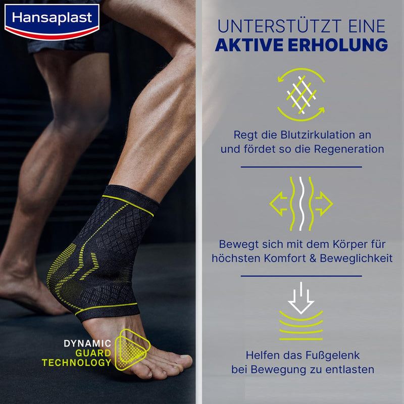 [Australia] - Hansaplast Performance ankle bandage, ankle bandage stabilizes & relieves the joint, ankle bandage for right & left ankle supports active recovery, size S/M 