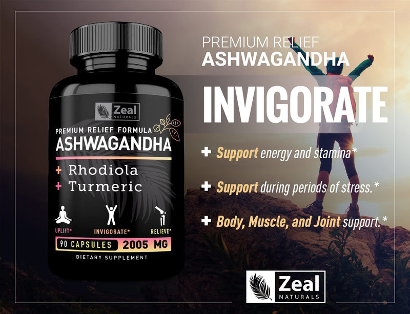 [Australia] - Ashwagandha Complex - Organic Ashwagandha Root Powder + Rhodiola Rosea + Turmeric - Premium Support Formula - Ashwagandha Capsules Supplement 