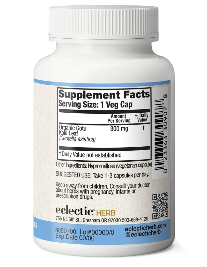 [Australia] - Eclectic Institute Non-GMO Gotu Kola | Circulatory, and Cognitive Support | 90 CT (300 mg) Blue 90 Count (Pack of 1) 