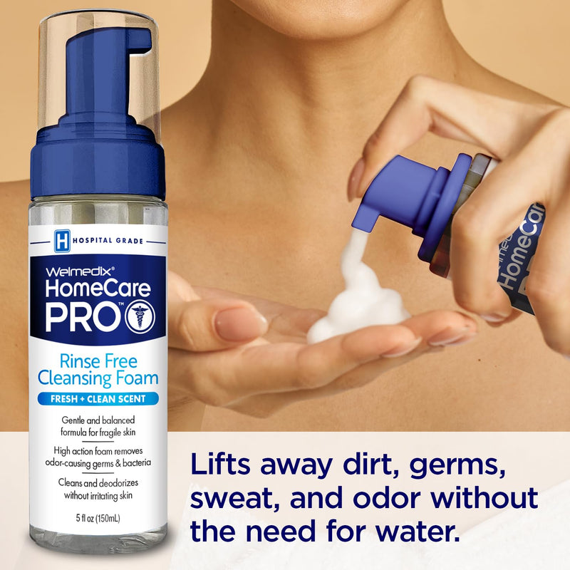 [Australia] - Rinse Free Cleansing Foam, 3 in 1 Body Wash, Shampoo and Personal Cleanser for Elderly, Incontinence and Infant Care, Hospital Grade, Sulfate Free, Paraben Free (Pack of 3) 5 Fl Oz (Pack of 3) 