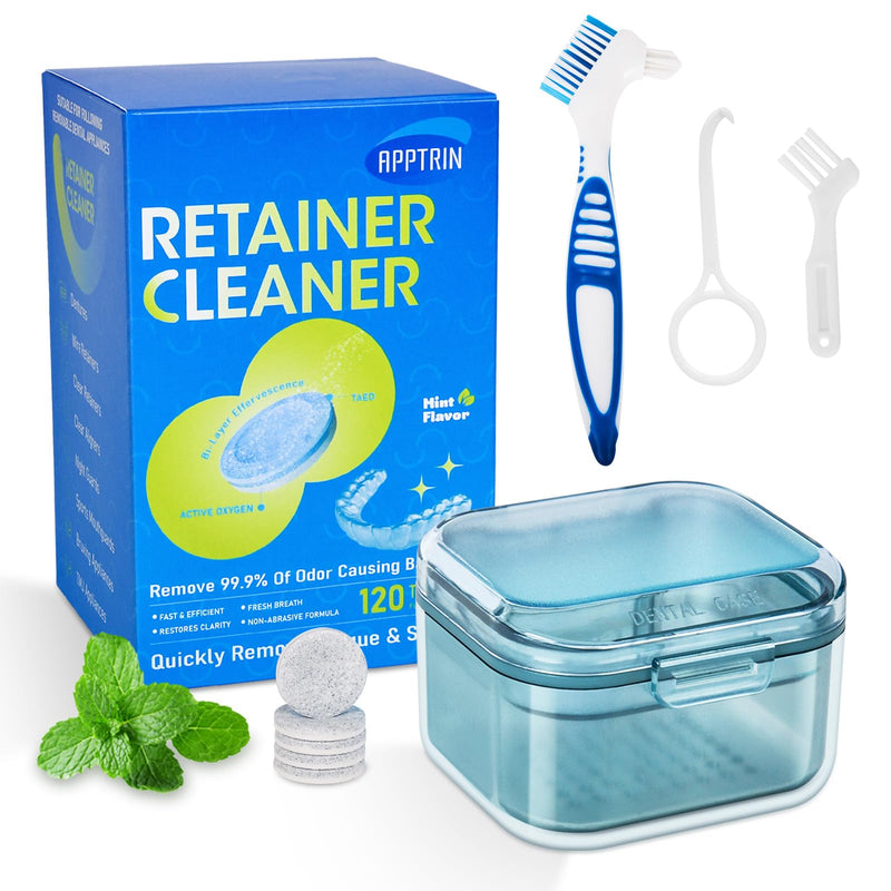 [Australia] - ACWOO retainer cleaning tablets, 120 tablets fresh retainer, braces cleaning tablets, dentures, mouth guard cleaner, retainer cleaner tablet 
