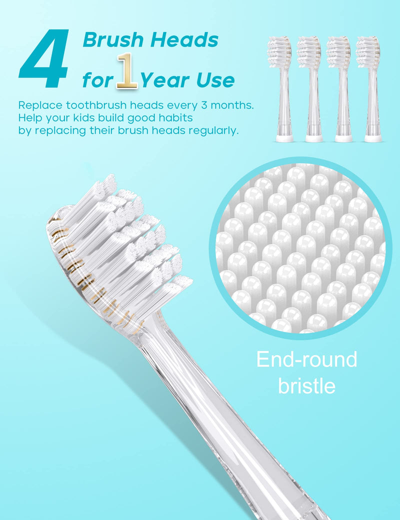 [Australia] - Seago Baby/Kids Electric Toothbrush Replacement Heads SG-923 for 977 - Pack of 4 