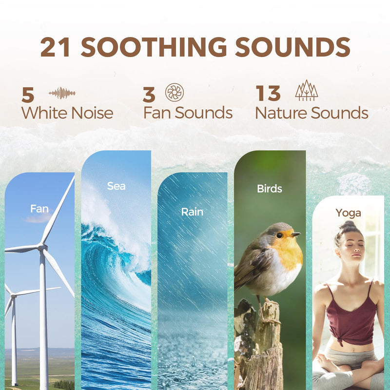 [Australia] - ANJANK White Noise Sound Machine Alarm Clock with Bluetooth Speaker, 21 Relaxing Sounds, 7 Night Lights,0-100% Dimmer/Sleep Timer/30-Level Volume Control,Sound Machine for Kids Adults Sleeping,Bedroom Grey 