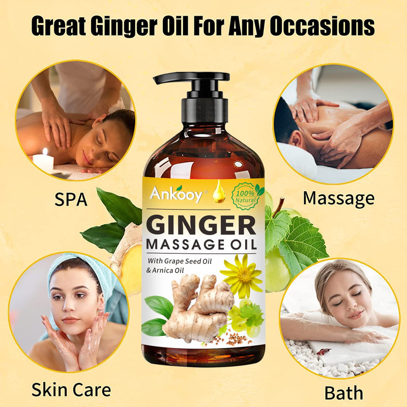 [Australia] - 3 Pack Ginger Oil, Ginger Oil Lymphatic Drainage Massage,Belly Drainage Ginger Oil, Ginger Massage Oil Lymphatic Drainage,100% Natural Massage Oil for Massage Therapy With Arnica Extract,Vitamin E Oil 