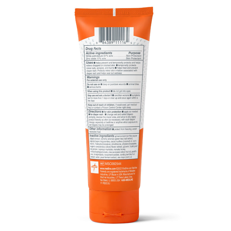 [Australia] - Medline Remedy Clinical Zinc Oxide Paste Skin Protectant (4 oz Tube), Vanilla Scent, Diaper Rash Cream, Incontinence Care, Wetness Protection, Paraben Free, Hypoallergenic, Adults, Children 