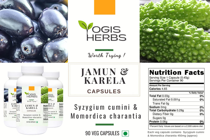 [Australia] - Jamun & karela Capsules (Syzygium cumini & Momordica charantia) for Healthy Metabolism Support – 90 Veg Capsules 