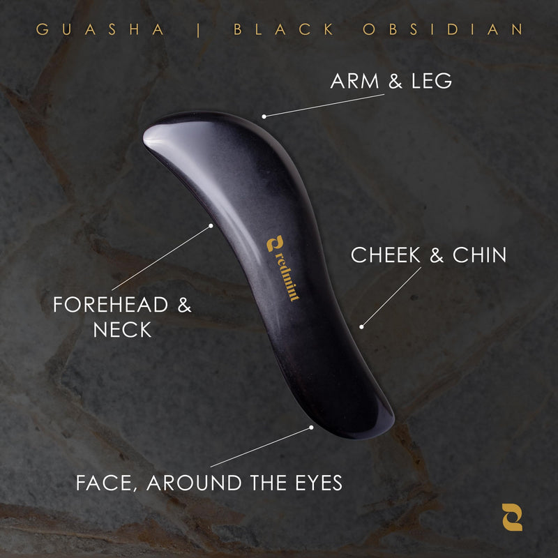 [Australia] - Redmint Black Obsidian Mega Body Gua Sha Massage Tool | Rooted in Ancient TCM Wisdom | Muscle Scraper Tool Muscle Relief Body Manual Massager for Fascia Back Neck Whole Body Massage 
