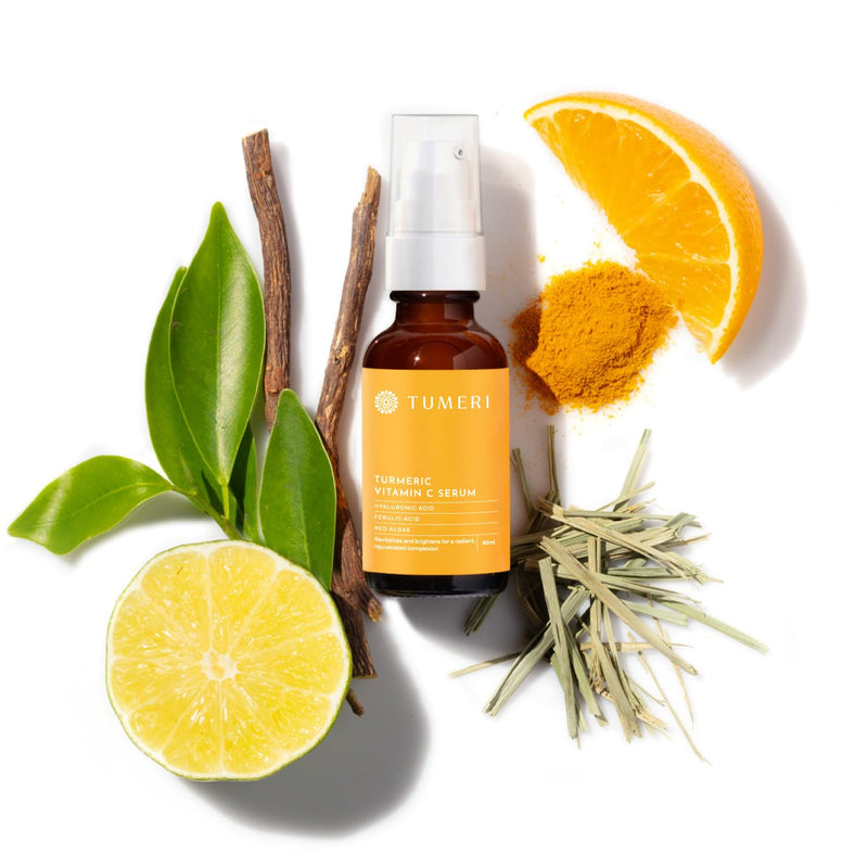 TUMERI Turmeric Vitamin C Face Serum – Facial Skin Care Vitamin C and Turmeric Serum for Dark Spots and Dark Circles – With Vitamin C + E and Ferulic Acid – 1 Fl oz