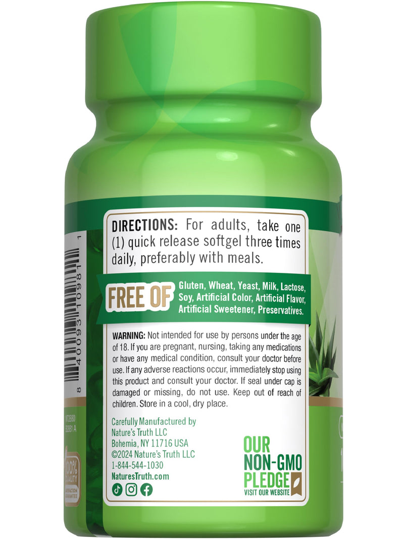[Australia] - Nature's Truth Aloe Vera Softgels | 5000mg | 100 Count | Non-GMO and Gluten Free Supplement 
