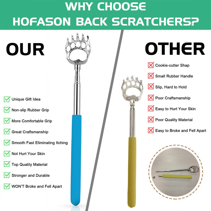 [Australia] - HOFASON 6 Pack Back Scratcher Fathers Day Dad Gifts, White Elephant Gifts for Adults, Stocking Stuffers for Men Women Teens, Prizes for Adults (Muti) Muti 