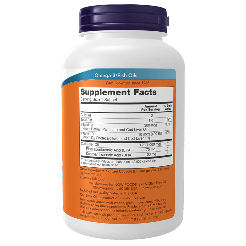 1000mg Cod Liver Oil 180 Softgels