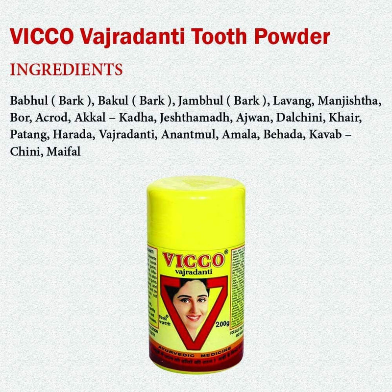 [Australia] - Vicco Vajradanti Tooth Powder 200 Gram 