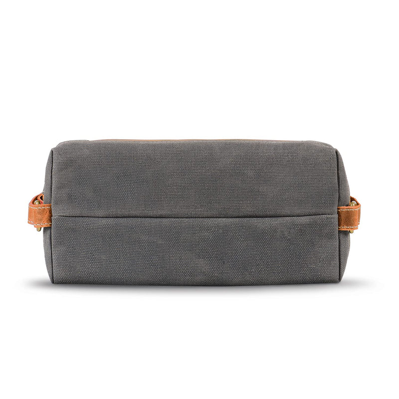 Londo Travel Toiletry Bag, Top-Grain Leather & Canvas Hanging Dopp Kit, Bathroom Case, & Makeup Organizer, Unisex One Size Camel