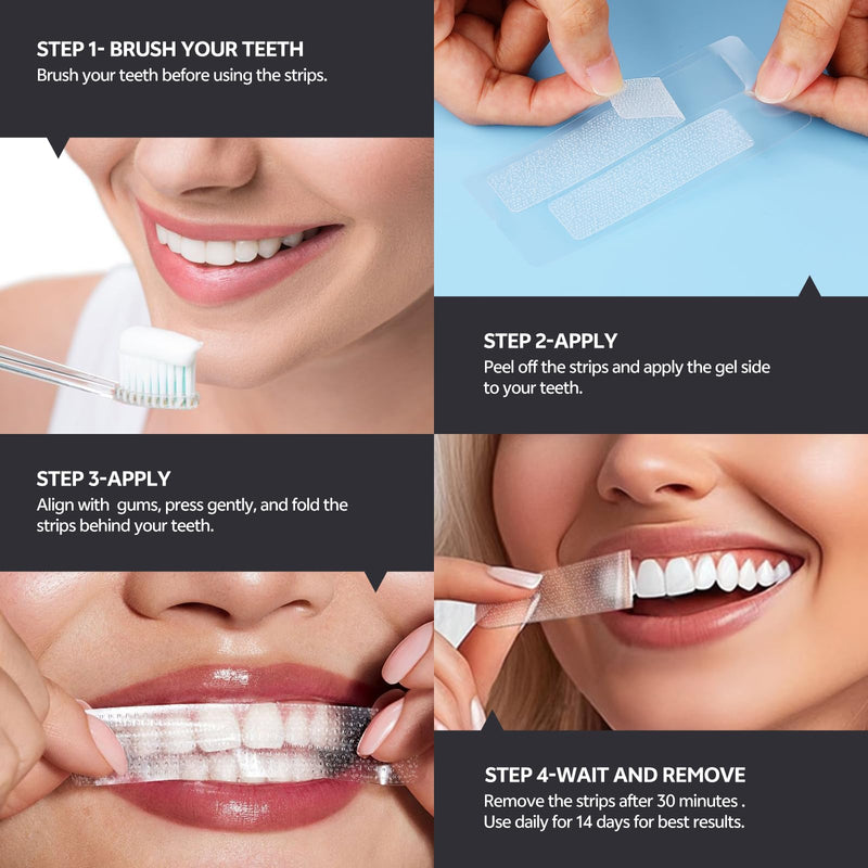 [Australia] - Teeth Whitening Strips, 14-Day Treatments Clinically Proven for Visible & Affordable Teeth Whitening, Enamel Care Whitening, Reduced Sensitivity Formula, Coconut. 