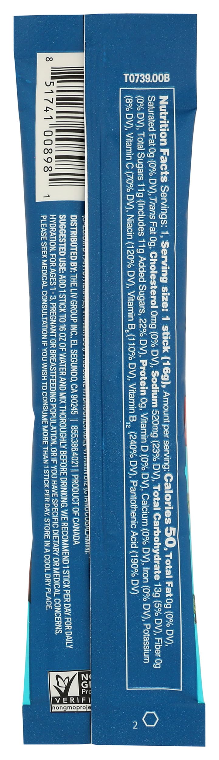 Liquid IV Strawberry Hydration Drink Mix Single, 0.56 OZ 0.56 Ounce (Pack of 1)