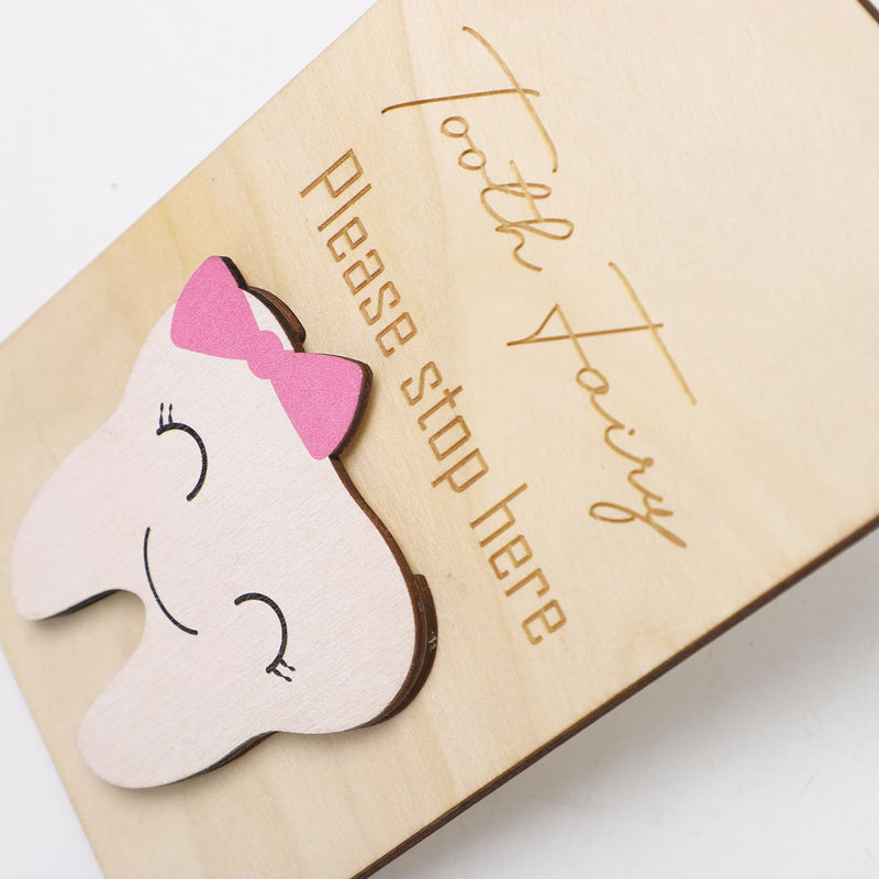 [Australia] - Cute Wooden Tooth Fairy Door Hanger with Money Holder, Comforting Kids with Lost Tooth, Encourage Gift for Boys Girls, Kids Room Pick up Box Sign Decor 