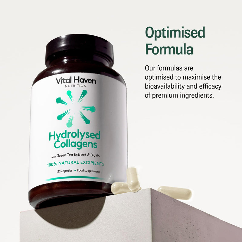 Beauty Supplement - Hydrolyzed Marine and Bovine Collagen (Type I and III) + Green Tea + Biotin - UK Made